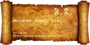 Weidner Kamélia névjegykártya